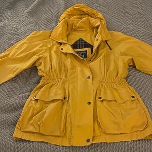 Vintage Burberry Women’s Linen Rain Jacket Size 10 Regular Mustard Color